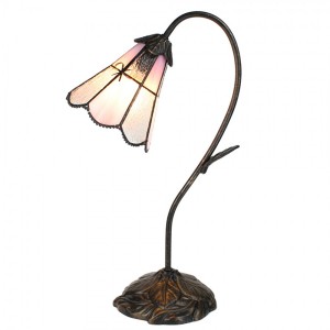 Lampa Tiffany Pink Flower 30x17x48 cm, 1xE14 / Max 25W, Clayre & Eef Lampa Tiffany Pink Flower 30x17x48 cm, 1xE14 / Max 25W, Clayre & Eef